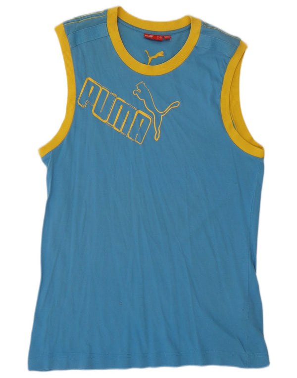 Puma Herre Grafisk Vest Top Medium Blue Colourblock Bomuld