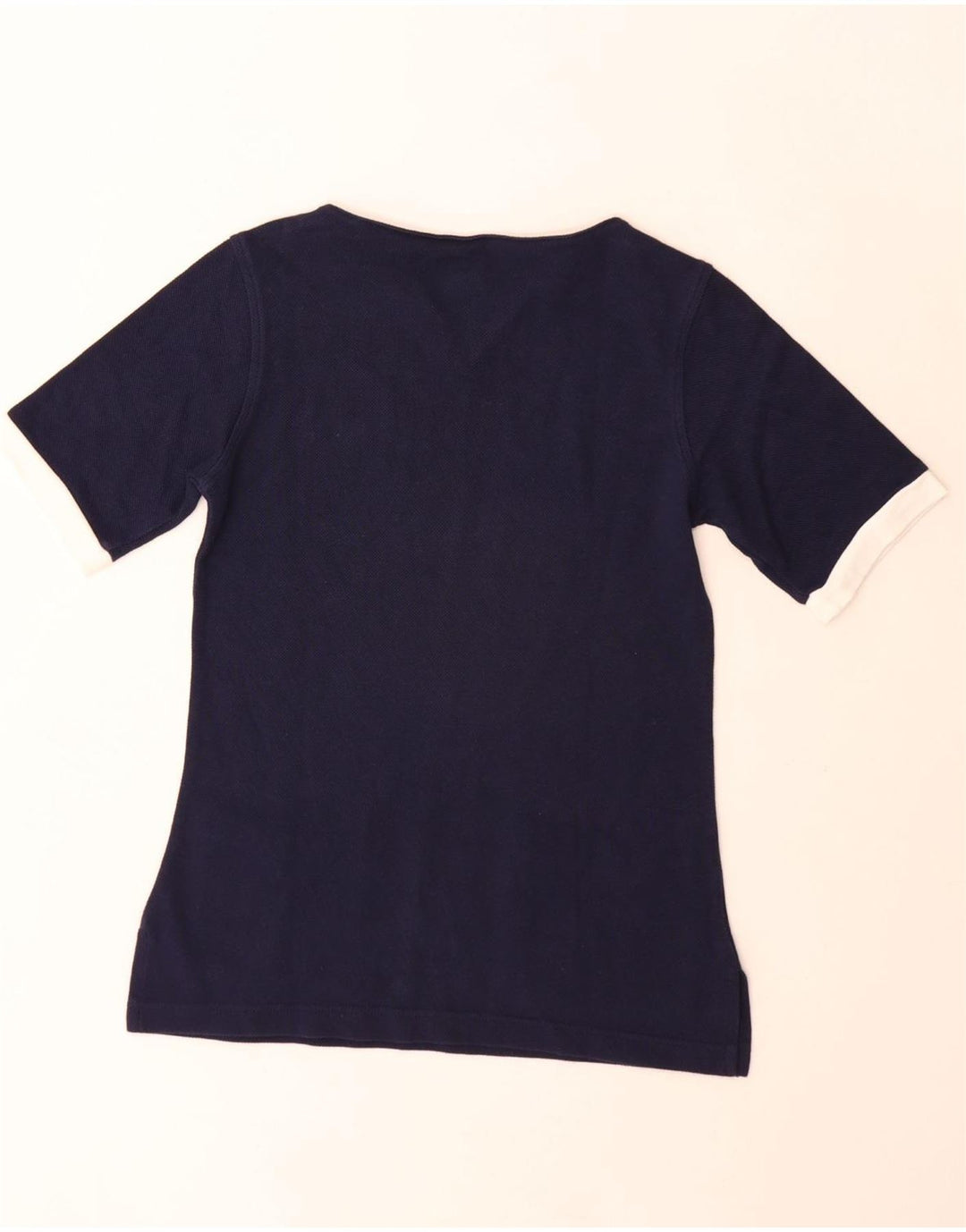 Lacoste T-shirt top til kvinder Størrelse 39 Medium Marineblå Colourblock Bomuld
