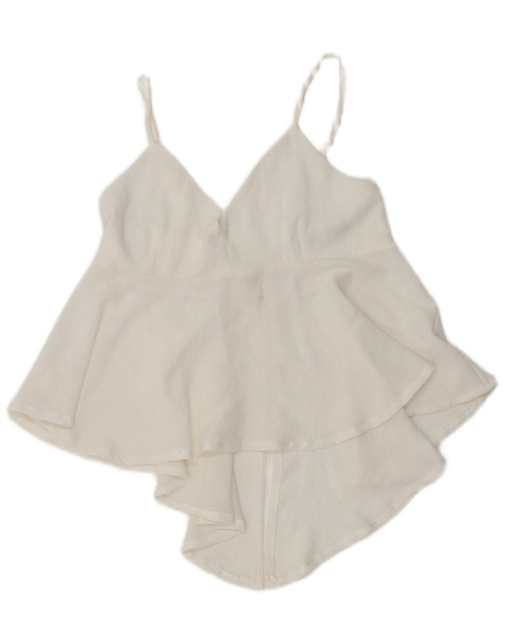 Zara Dame Asymmetrisk Cami Top UK 8 Small White