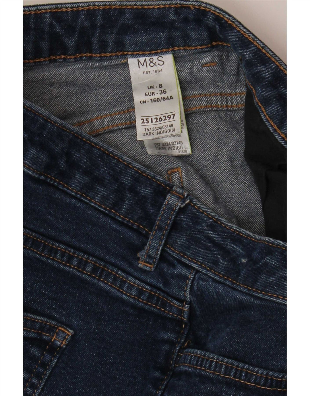 Marks & Spencer Dame denim Shorts UK 8 Small W28 Blue Cotton