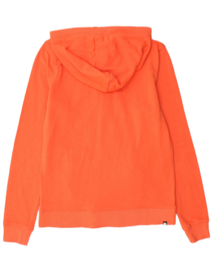 DC Sweater med hættetrøje med lynlås til kvinder UK 10 Small Orange Bomuld