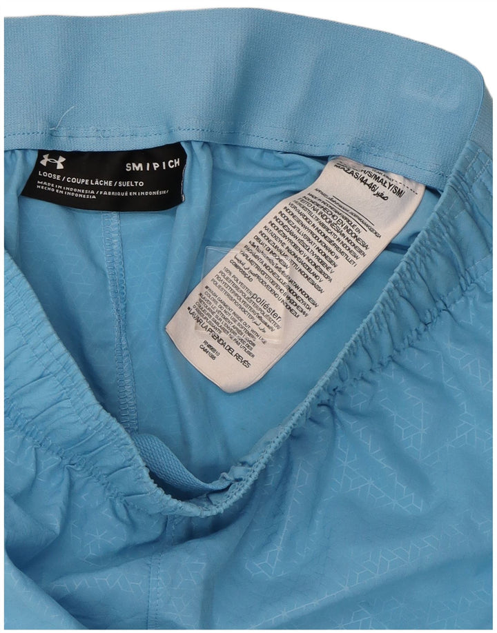 Under Armour Herre grafiske sportsshorts Små blå geometrisk polyester