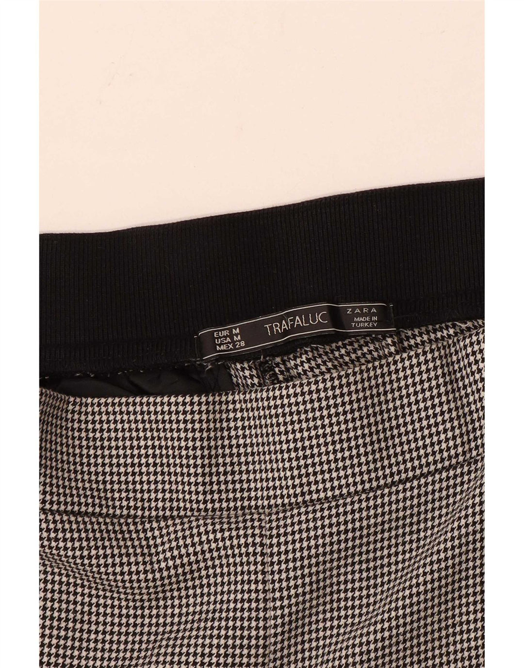 Zara Trafaluc koniske bukser til kvinder Medium W30 L30 Sort Houndstooth