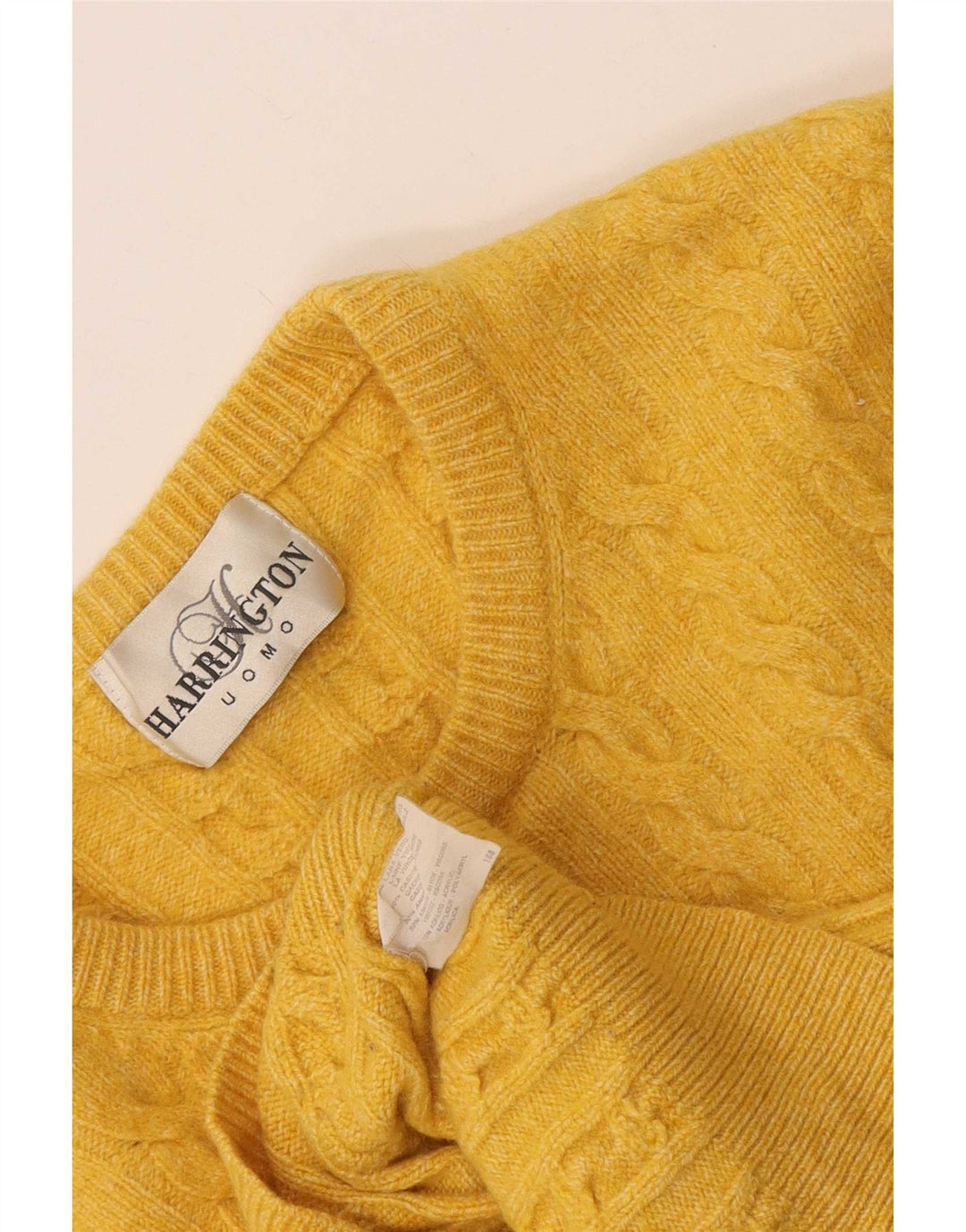 Vintage herre rund hals sweater lille gul jomfruuld