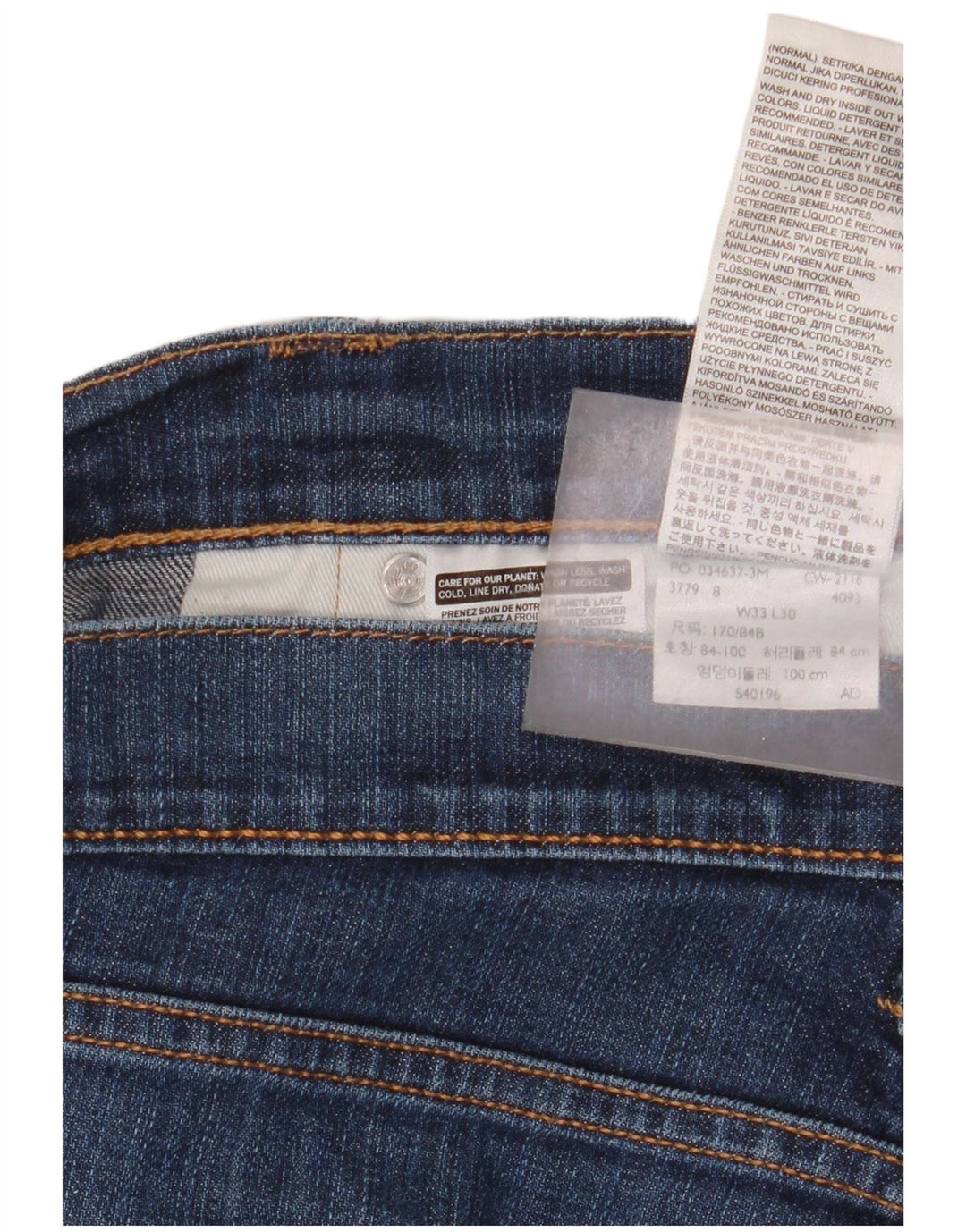 Levi's Straight Jeans til mænd W33 L30 blå bomuld