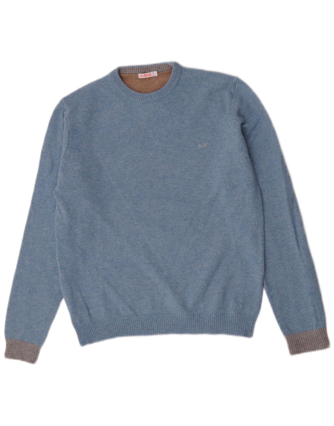 Sun68 Dame sweater med rund hals, stor blå uld