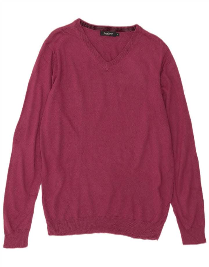 James Pringle Herre V-hals sweater Medium Burgund akryl