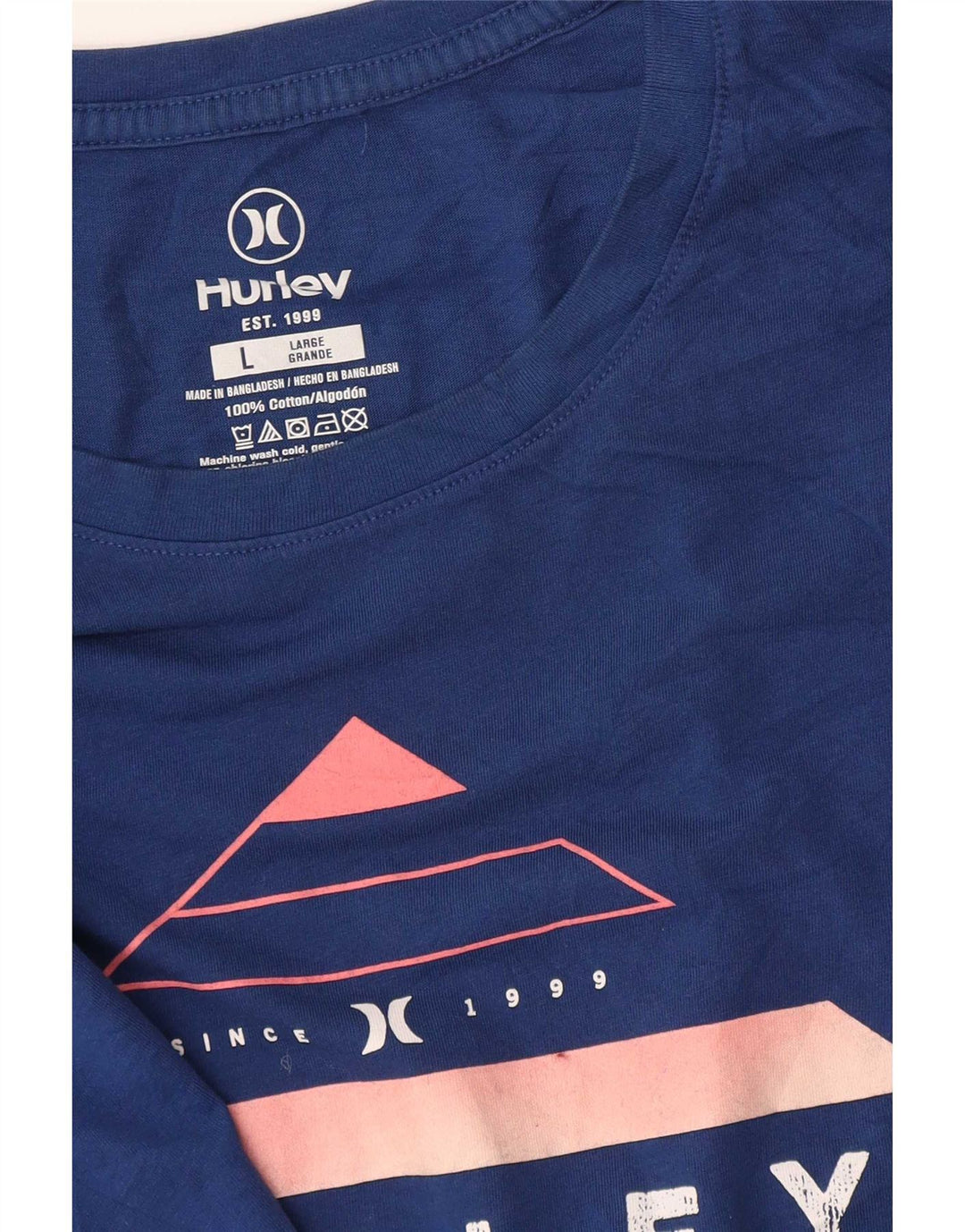 Hurley Herre Grafisk T-Shirt Top Stor Blå Bomuld
