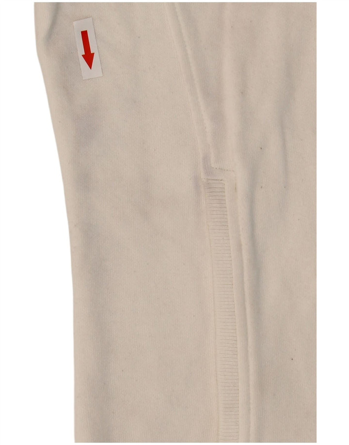 Champion Dame Zip Neck Sweatshirt Jumper UK 14 Medium White Bomuld