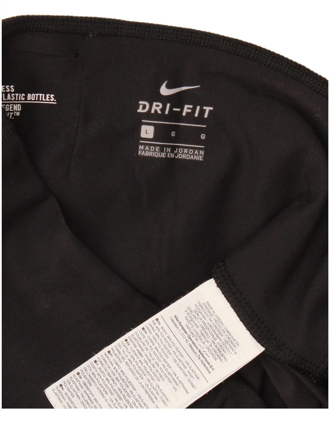 Nike Dame Dri Fit Leggings UK 14 Large Black Polyester