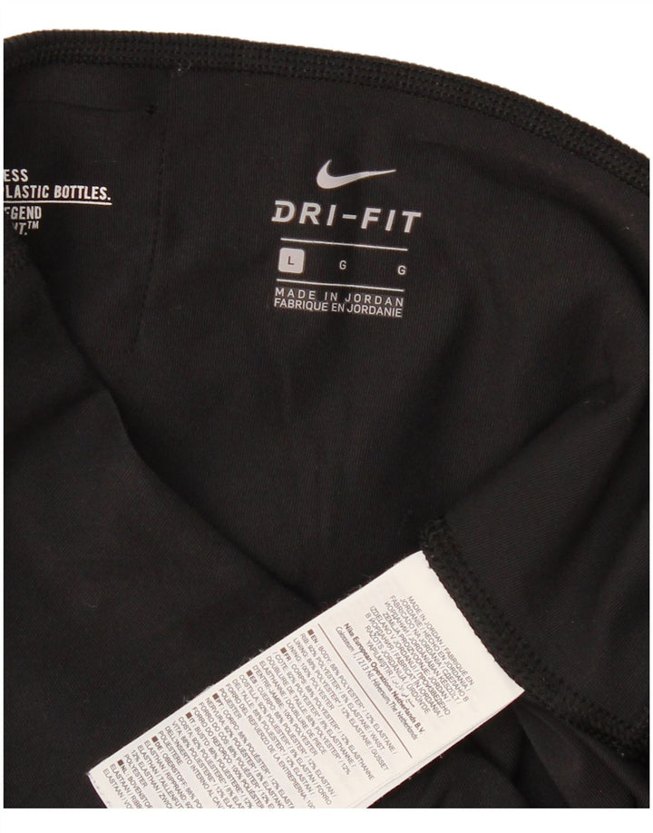 Nike Dame Dri Fit Leggings UK 14 Large Black Polyester