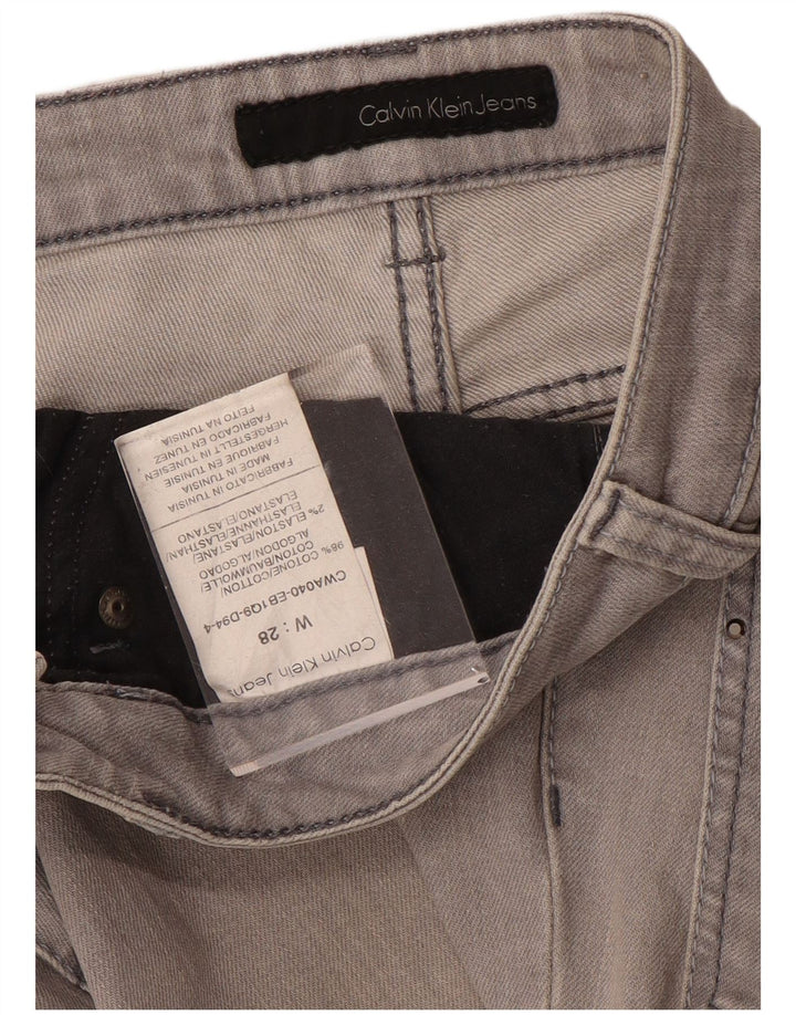 CALVIN KLEIN Lige jeans til kvinder W28 L33 Grå bomuld