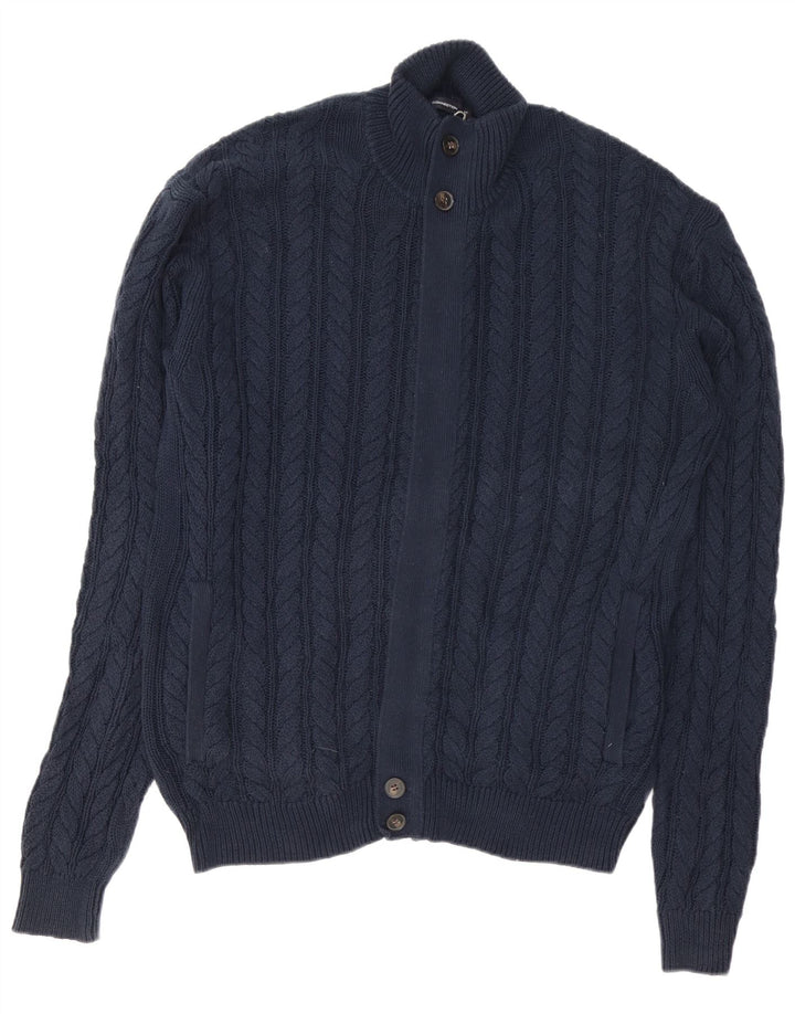 French Connection Herre cardigan sweater Medium marineblå bomuld
