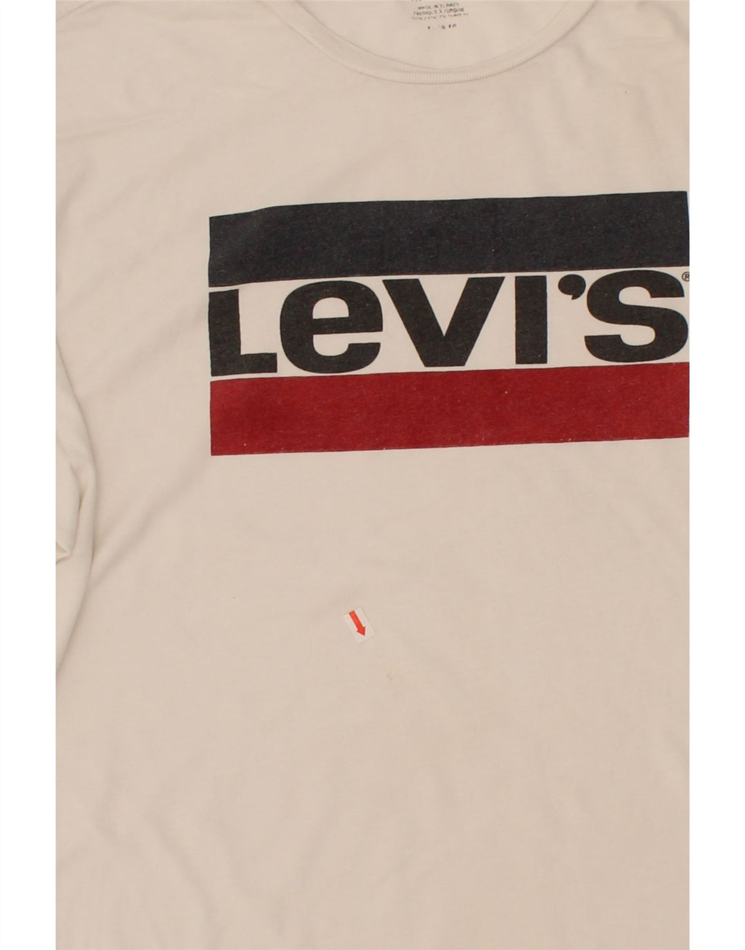 LEVI'S Mens Graphic T-Shirt Top Large White Cotton Vintage Levi's and Second-Hand Levi's from Messina Hembry 