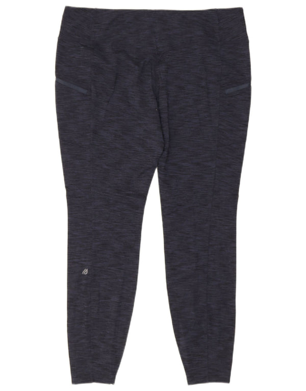 Eddie Bauer Dame Leggings UK 18 XL Navy Blue Flecked