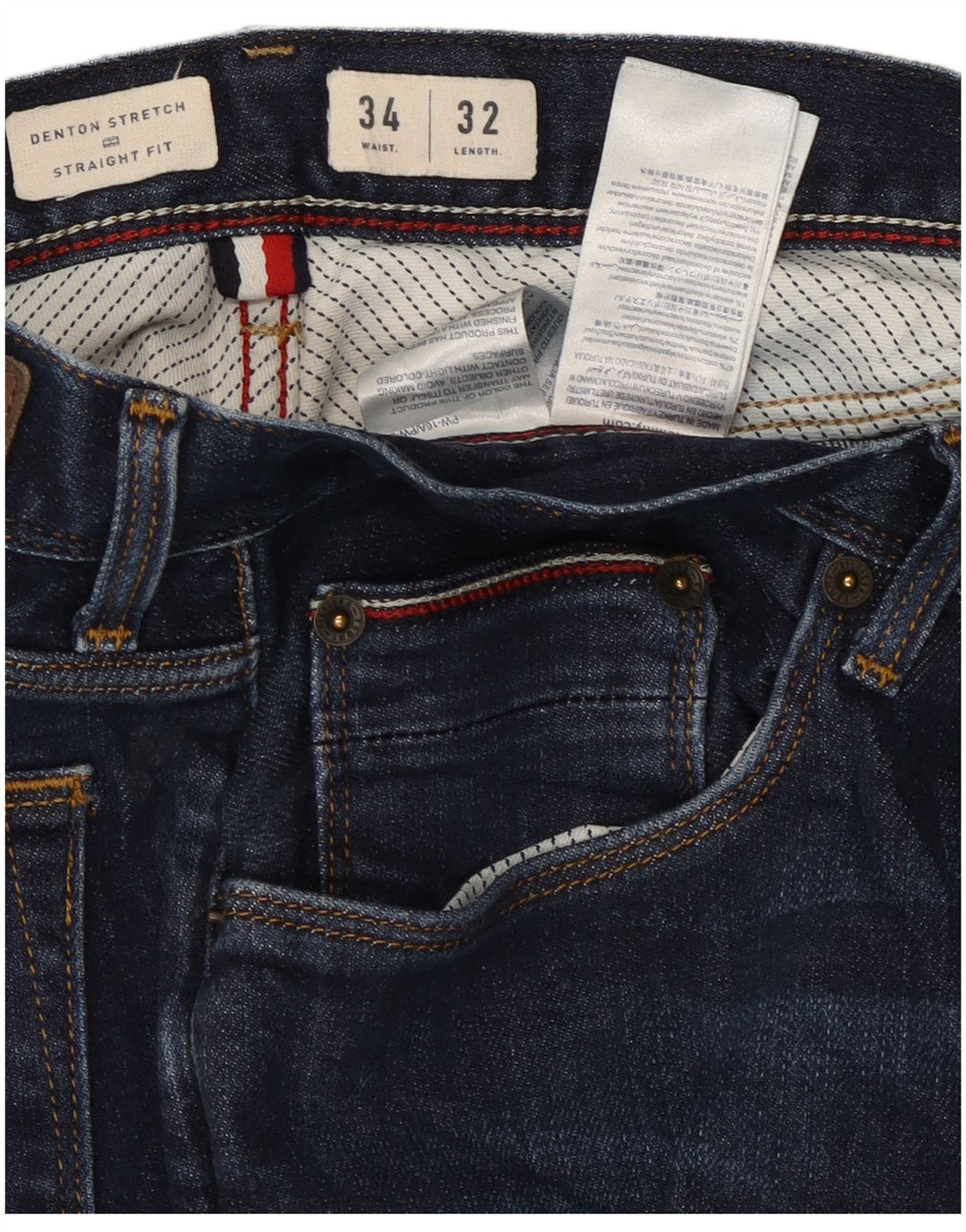 TOMMY HILFIGER Herre Denton Straight Jeans W34 L30 Marineblå Bomuld