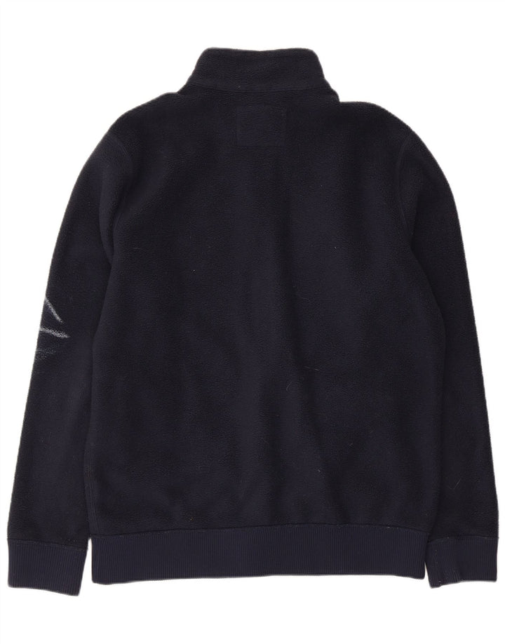 Abercrombie & Fitch Fleecejakke til mænd UK 38 Medium Navy Blue Polyester