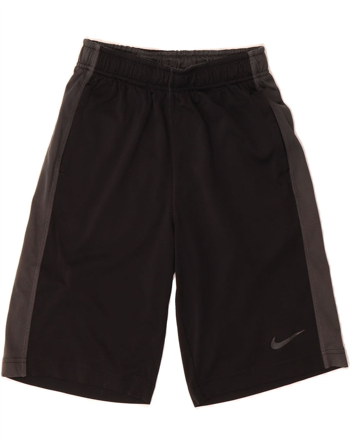 NIKE Boys Dri Fit Sport Shorts 10-11 Years Medium Black Polyester Vintage Nike and Second-Hand Nike from Messina Hembry 