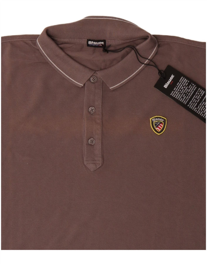 BLAUER Poloshirt til mænd XL Grå Bomuld