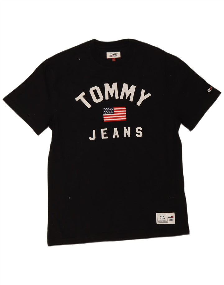 Tommy Hilfiger Herre grafisk T-shirt Top Lille sort bomuld