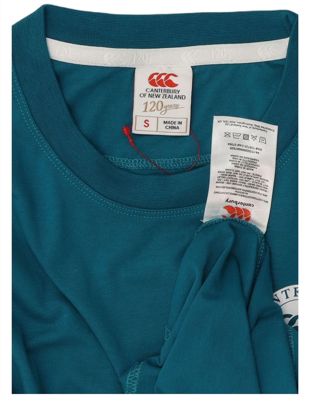CANTERBURY Herre T-Shirt Top Lille Blå Bomuld