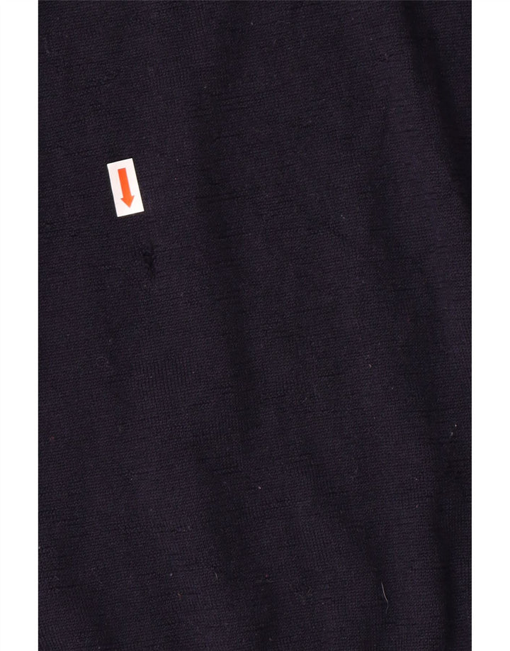 Lacoste Herre Crew Neck Jumper Sweater Størrelse 4 Medium Navy Blue Virgin Wool