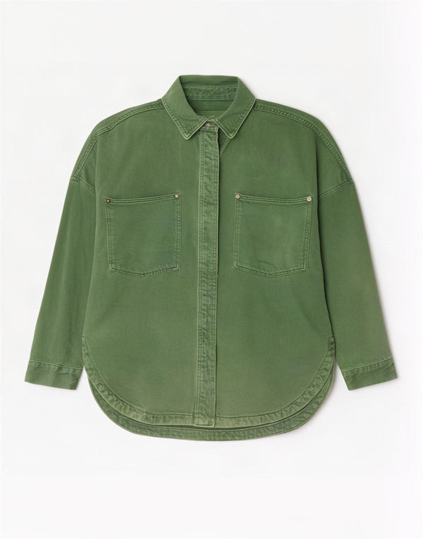 Zara Dame Oversized Denim Shirt Dress UK 10 Small Green Bomuld