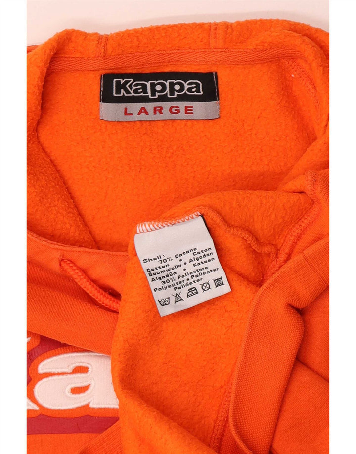 Kappa grafisk hættetrøje til mænd, stor orange bomuld