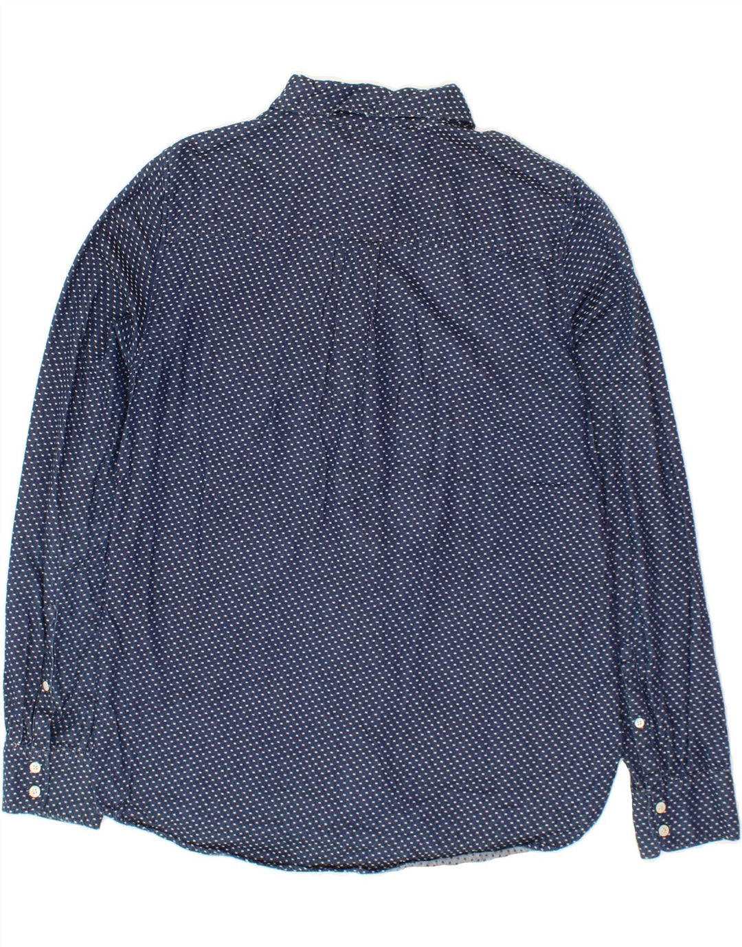 J. CREW Womens Boy Fit Shirt US 8 Medium Navy Blue Spotted Cotton Vintage J. Crew and Second-Hand J. Crew from Messina Hembry 