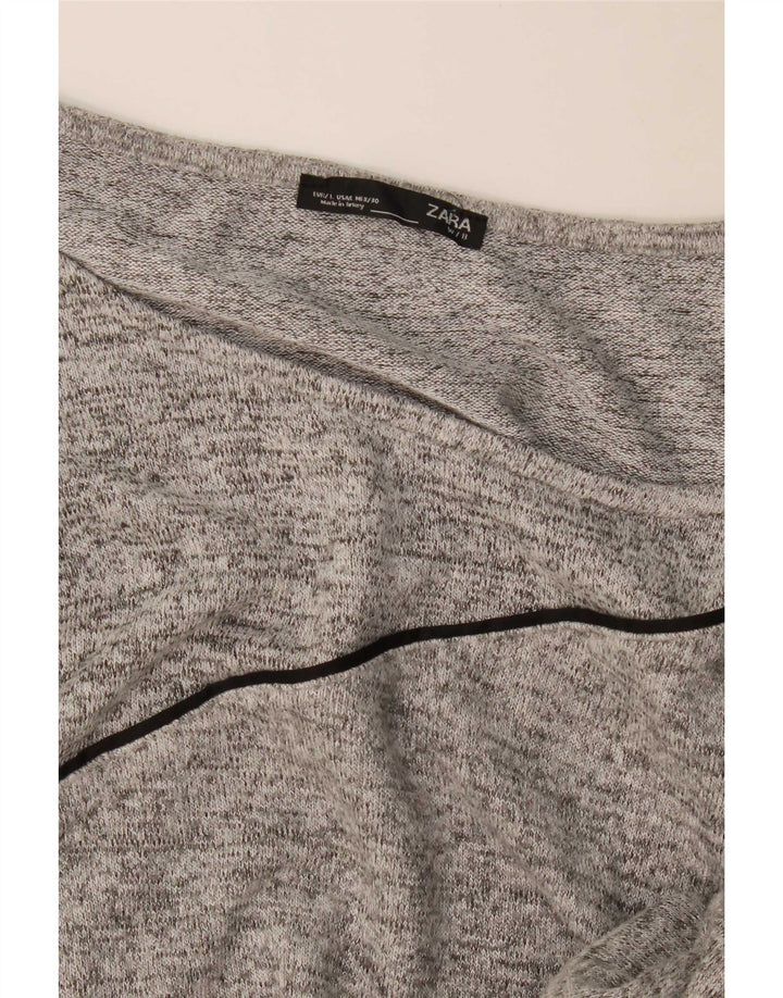 Zara Dame Oversized Top 3/4 ærme UK 16 Large Grå Flecked
