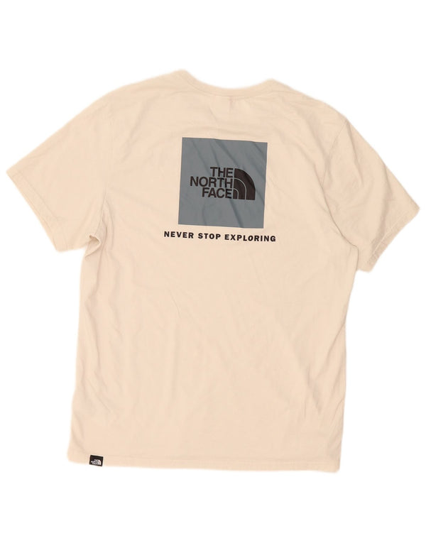 The North Face Herre Slim Fit Grafisk T-Shirt Top Stor Beige Bomuld