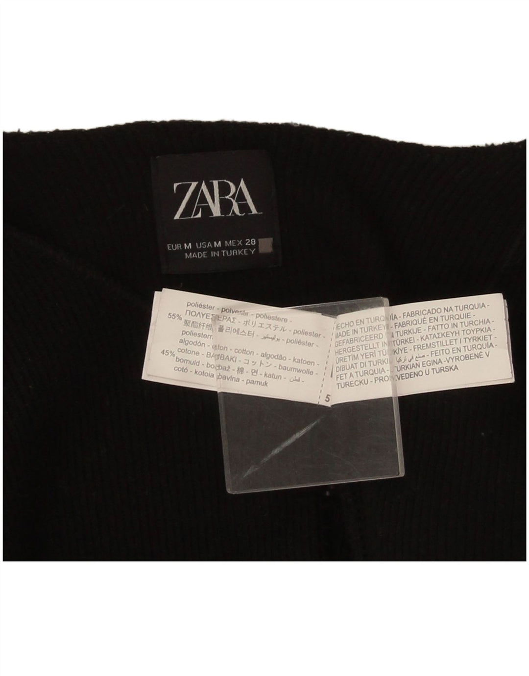 Zara Bolero Jumper med 3/4 ærmer til kvinder UK 14 Medium Sort Polyester