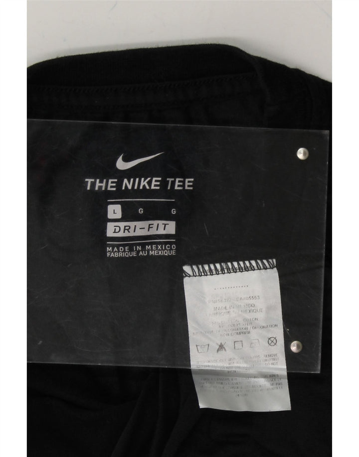 NIKE Mens Dri Fit T-Shirt Top Large Black Cotton Vintage Nike and Second-Hand Nike from Messina Hembry 