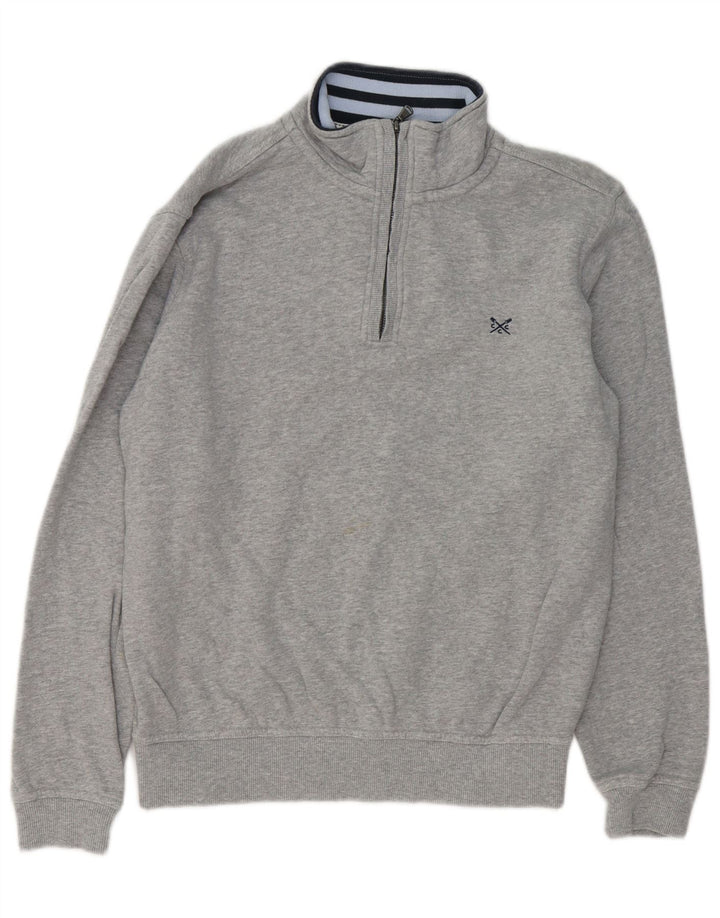 Besætningsbeklædning Herre Zip Neck Sweatshirt Jumper Medium Grå Bomuld