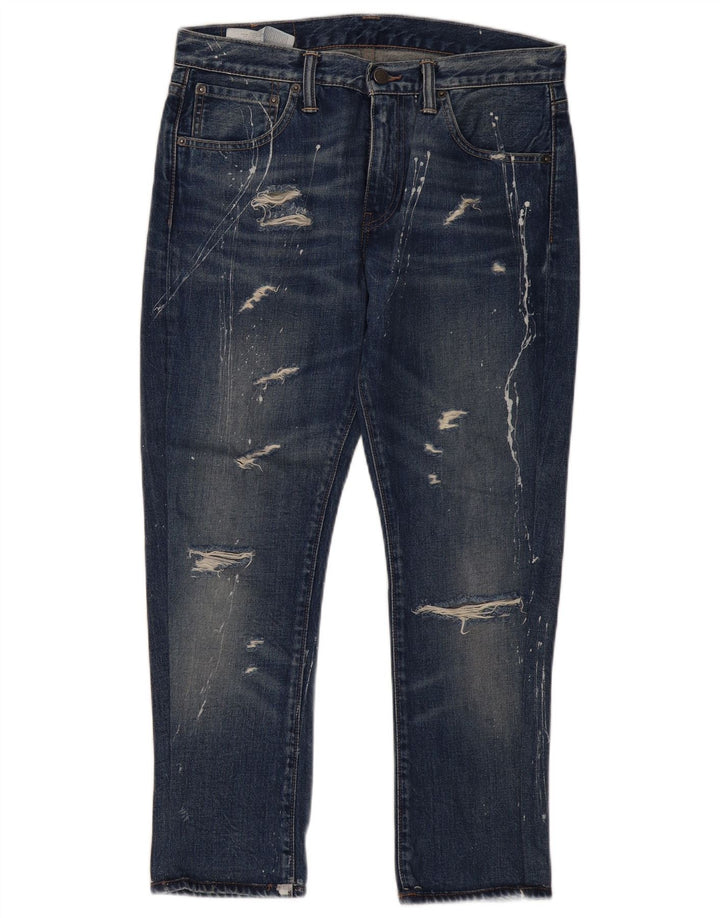 Levi's Womens 527 Distressed Slim Jeans W32 L28 Blå Bomuld