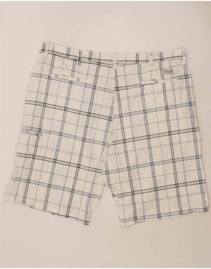 WRANGLER Mens Chino Shorts W42 2XL White Check Cotton Vintage Wrangler and Second-Hand Wrangler from Messina Hembry 