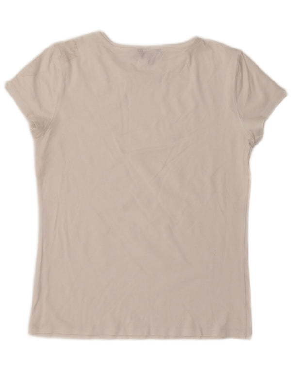 Massimo Dutti Dame T-Shirt Top UK 18 XL Hvid
