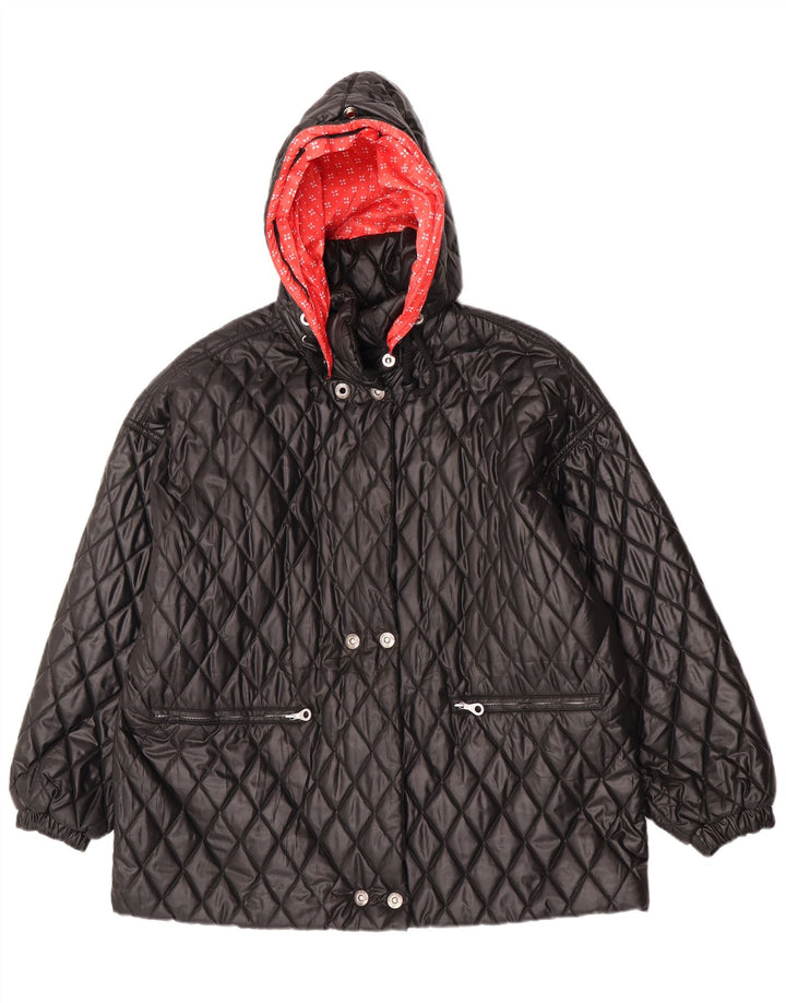 Belfe & Belfe Dame Hætte Oversized Quiltet Jakke IT 44 Medium Sort