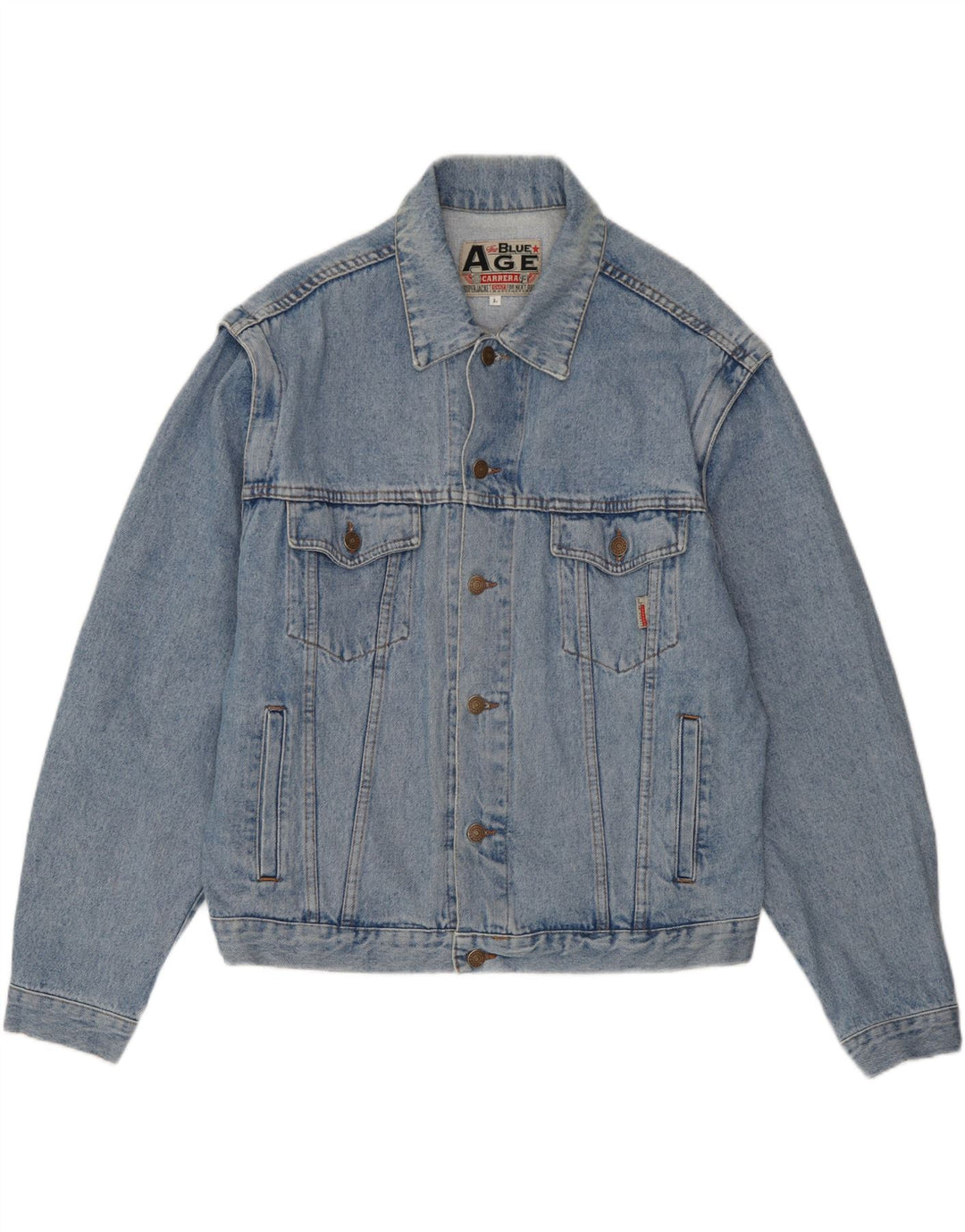 Carrera Herre denimjakke UK 40 Stor Blå Bomuld