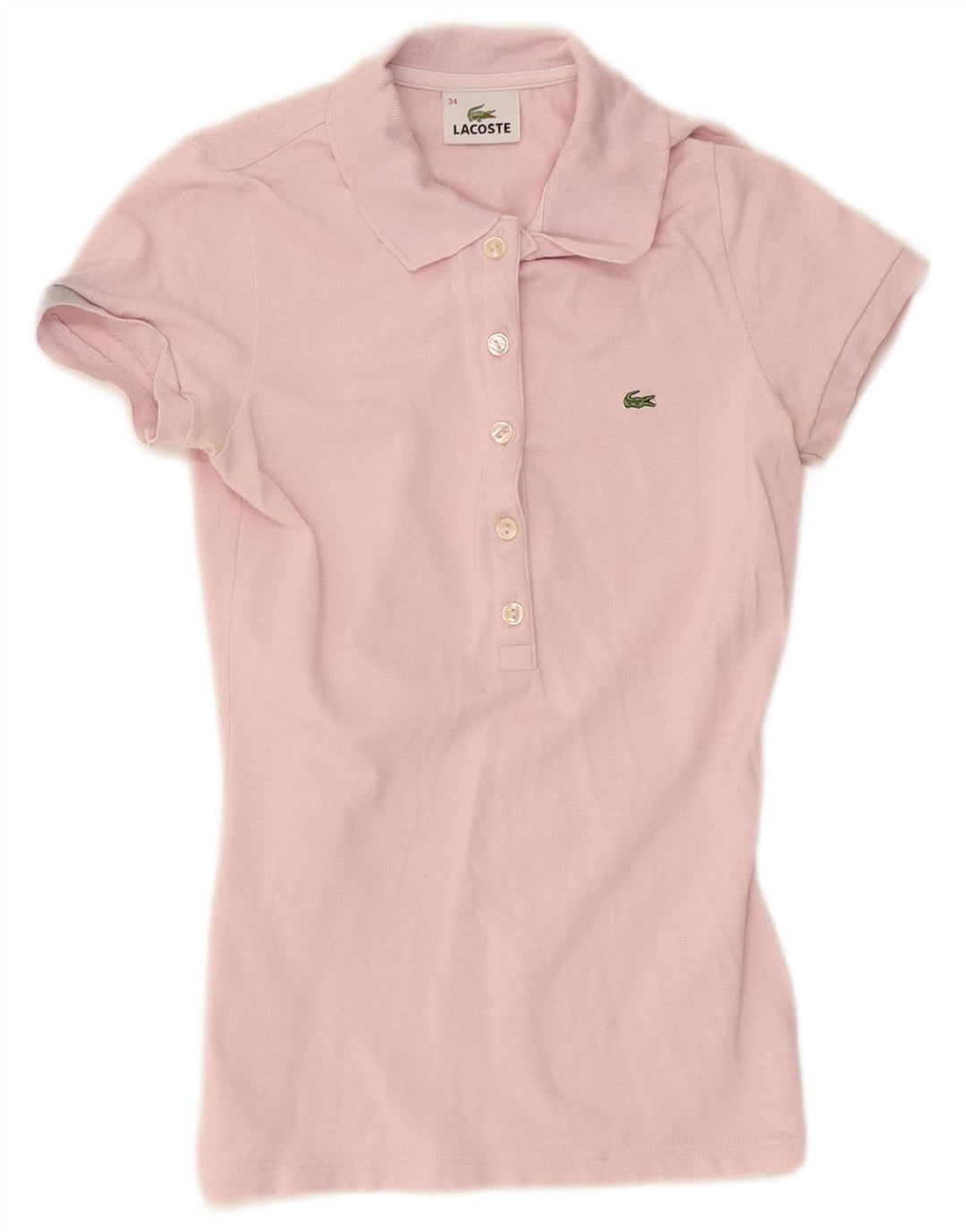 Lacoste Dame Polo Shirt Størrelse 34 Lille Pink Bomuld