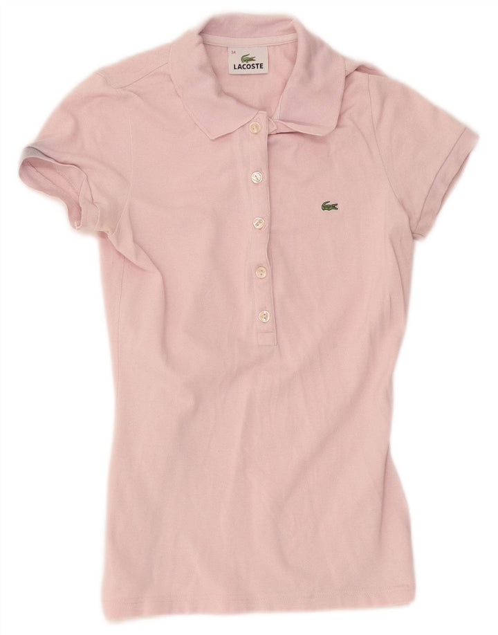 Lacoste Dame Polo Shirt Størrelse 34 Lille Pink Bomuld