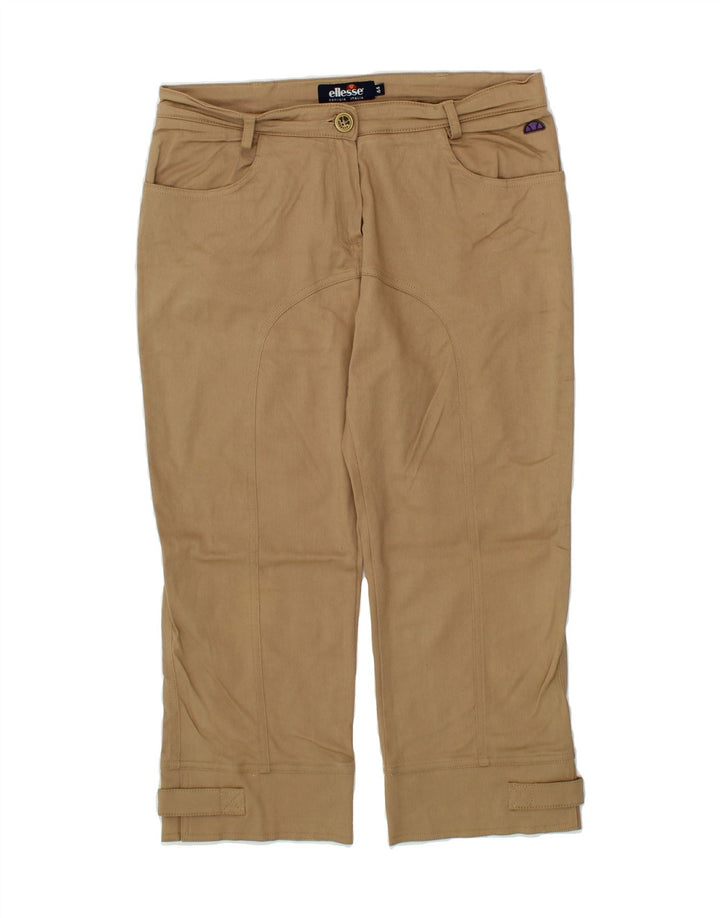ELLESSE Womens Straight Capri Trousers IT 44 Medium W30 L21 Beige Cotton Vintage Ellesse and Second-Hand Ellesse from Messina Hembry 