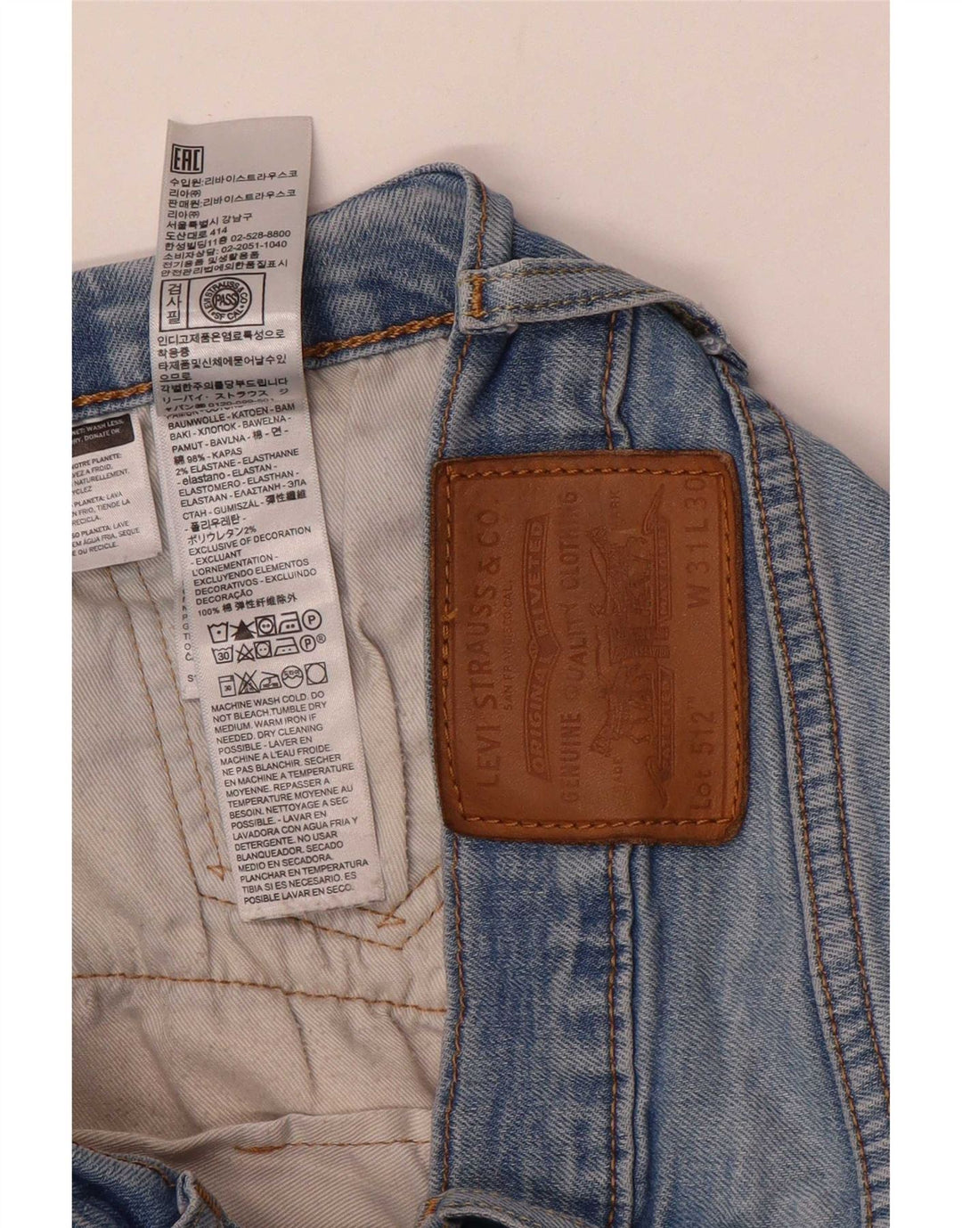 Levi's Herre 512 Slim Tapered Jeans W31 L28 Blå Bomuld