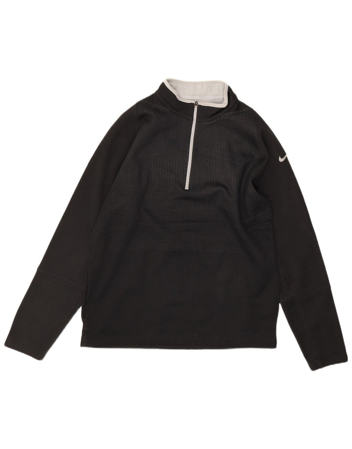 NIKE Therma-Fit Sweatshirt med lynlås til mænd mellem sort polyester