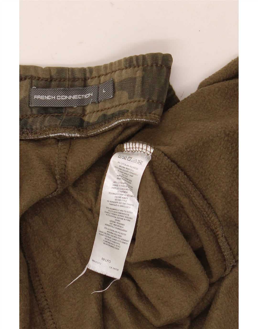 French Connection Herre Sportshorts Store Khaki Camouflage Bomuld
