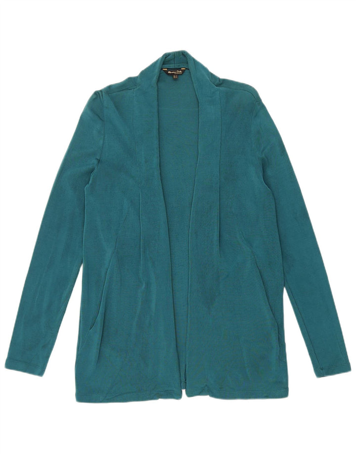 Massimo Dutti Dame Open Cardigan Sweater UK 14 Medium Blue