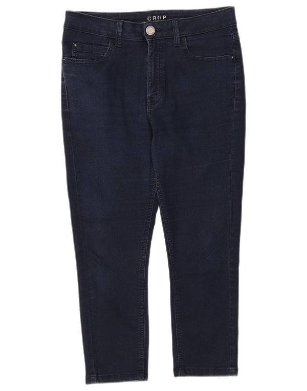 Marks & Spencer Dame Capri Jeans UK 10 Small W27 L21 Marineblå Bomuld