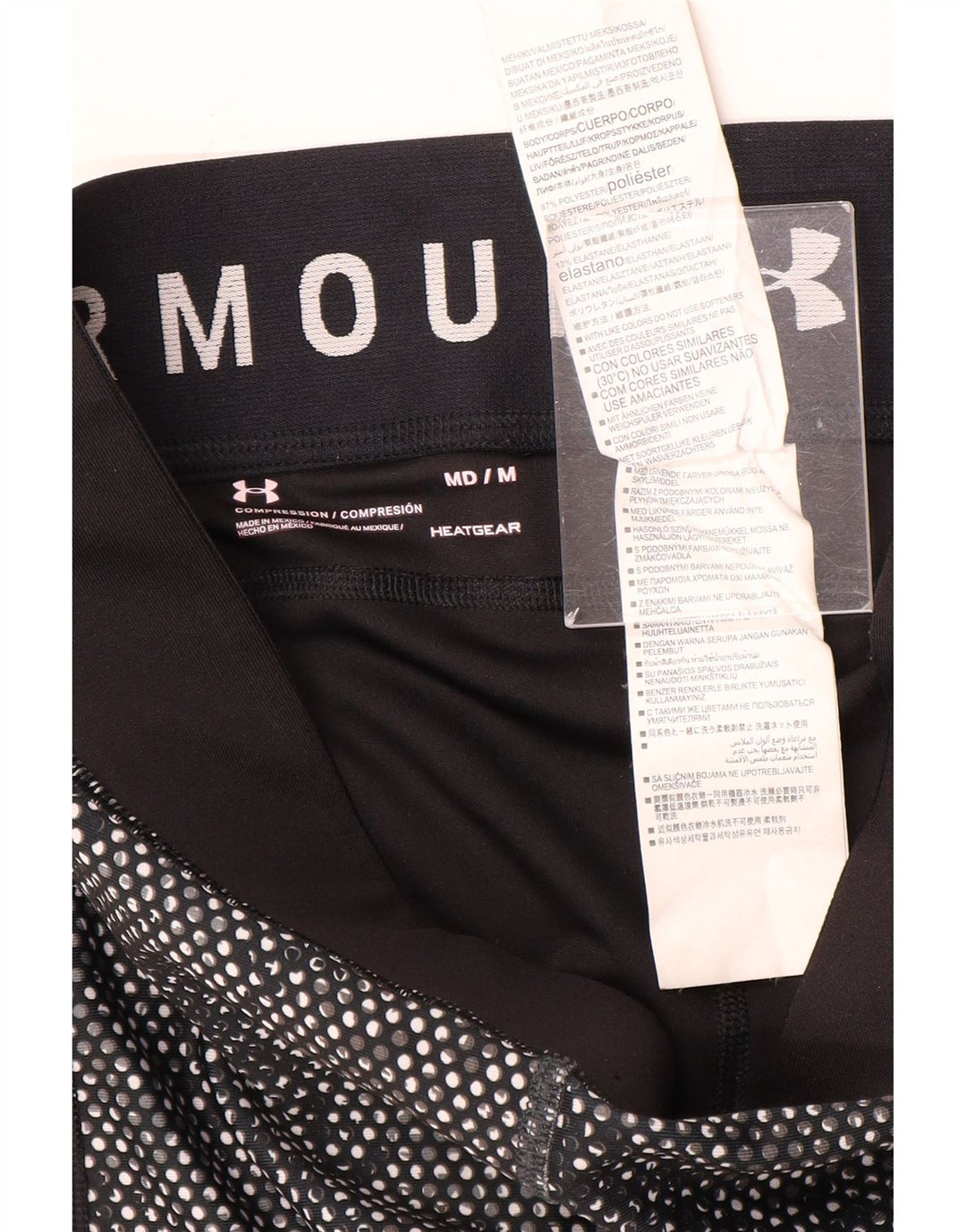 Under Armour Womens Heat Gear Leggings UK 14 Medium Black Polyester