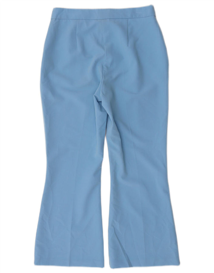Topshop Dame Bootcut Cropped Trousers UK 8 Small W26 L24 Blue Polyester