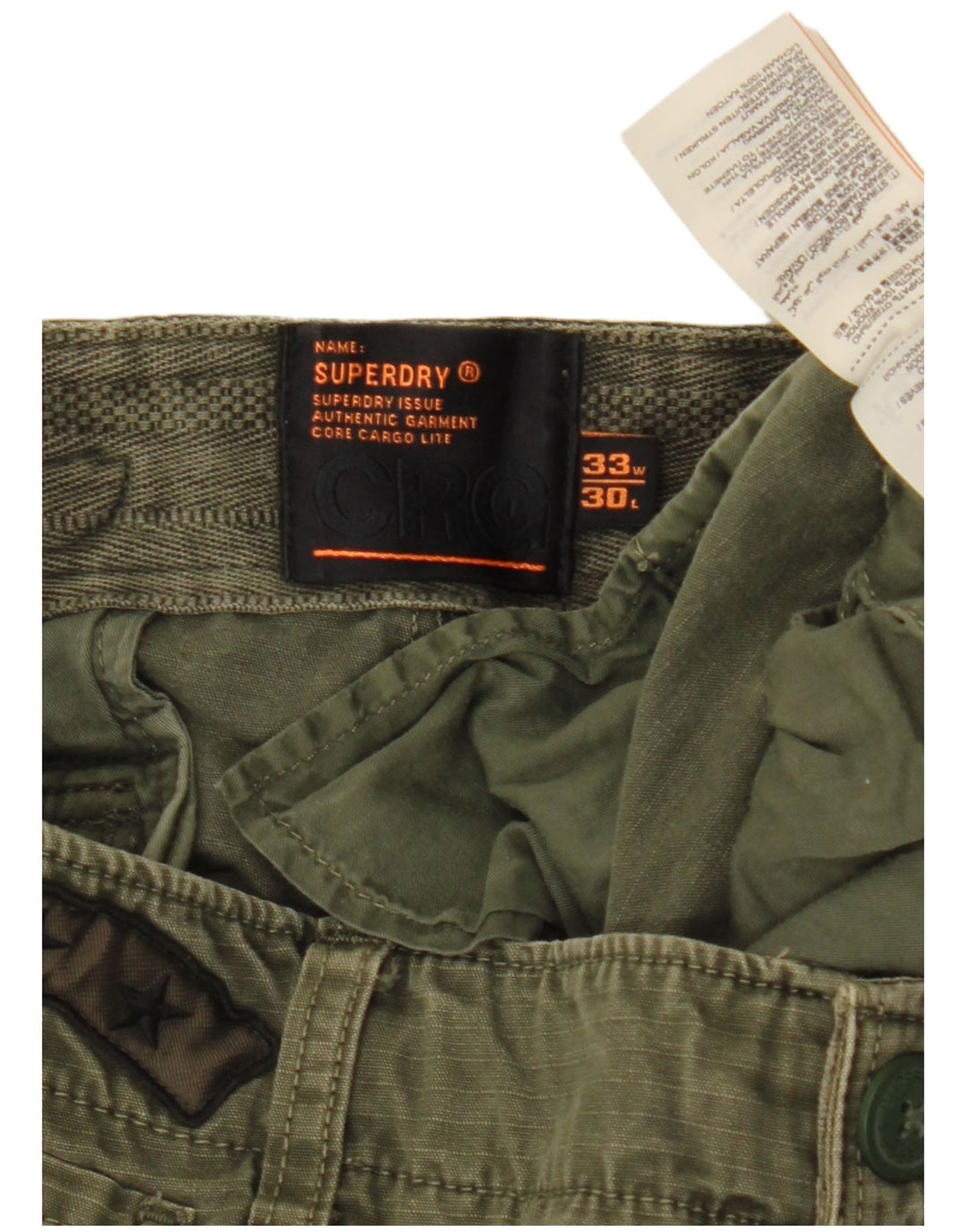 SUPERDRY Slim Cargo Bukser til mænd W33 L30 Khaki Bomuld